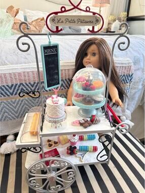 American Girl Doll Grace's Pastry Cart French Bakery W/Accessories Retired 2015
